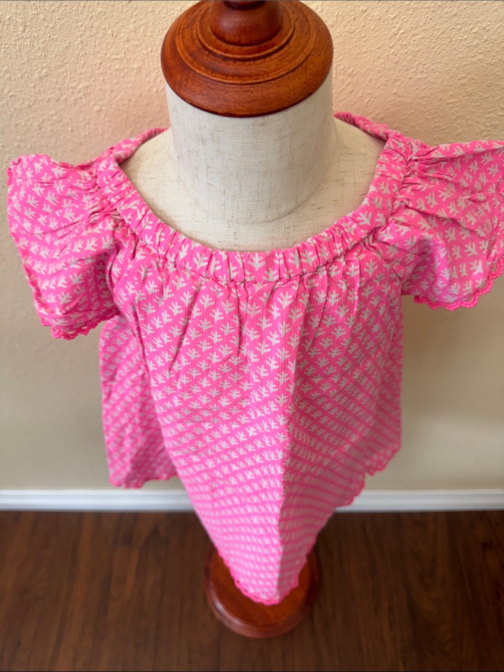 Mini Boden Girls Flutter Sleeve Hot Pink Tunic Top Size 6-7Y - Picture 3 of 16
